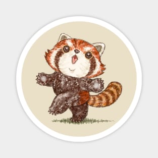 Dancing red panda Magnet